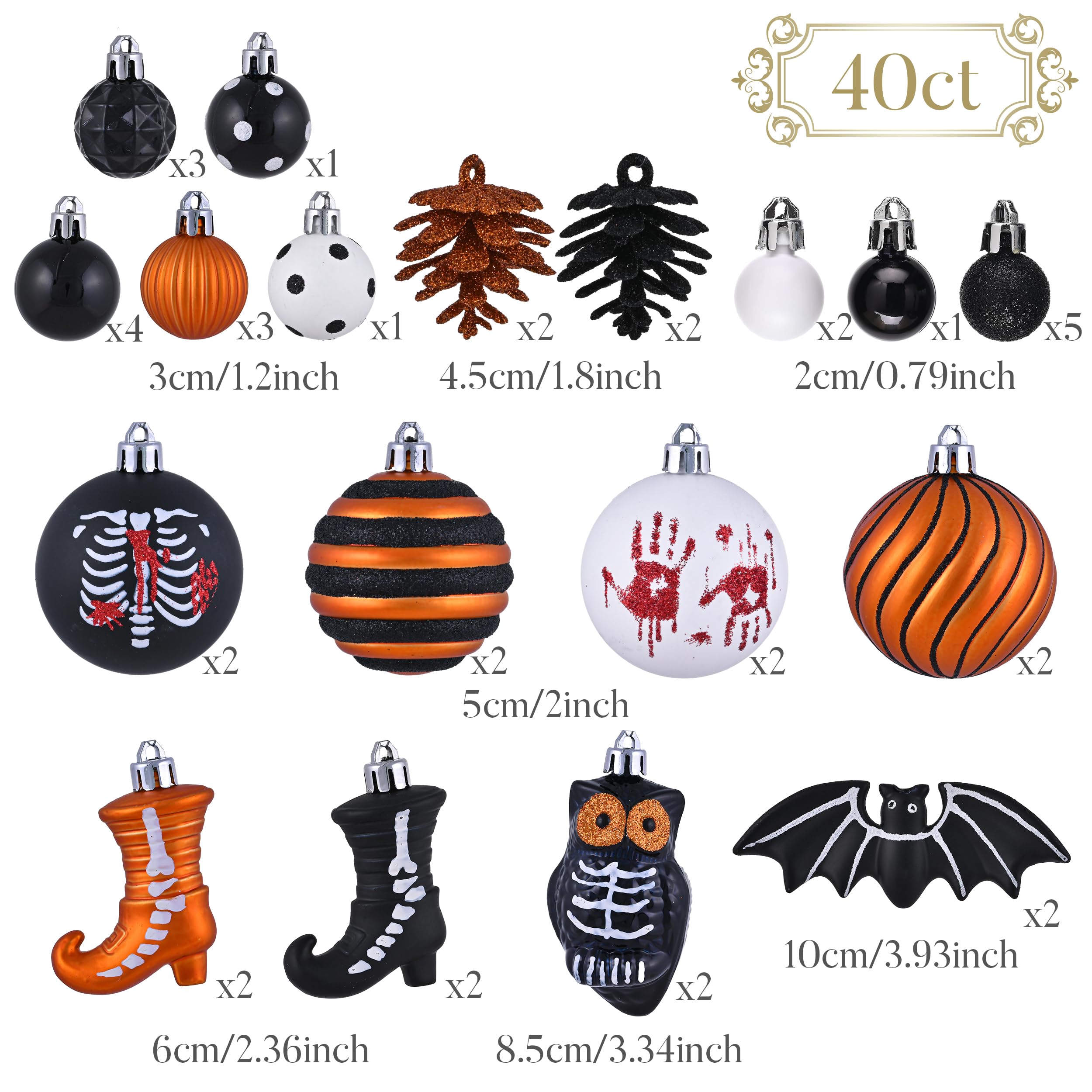Valery Madelyn ornaments hanging on an indoor mini Halloween tree to create party-ready décor