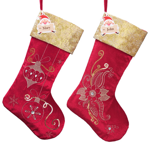 Valery Madelyn stockings in cozy room setting offering family-ready holiday style