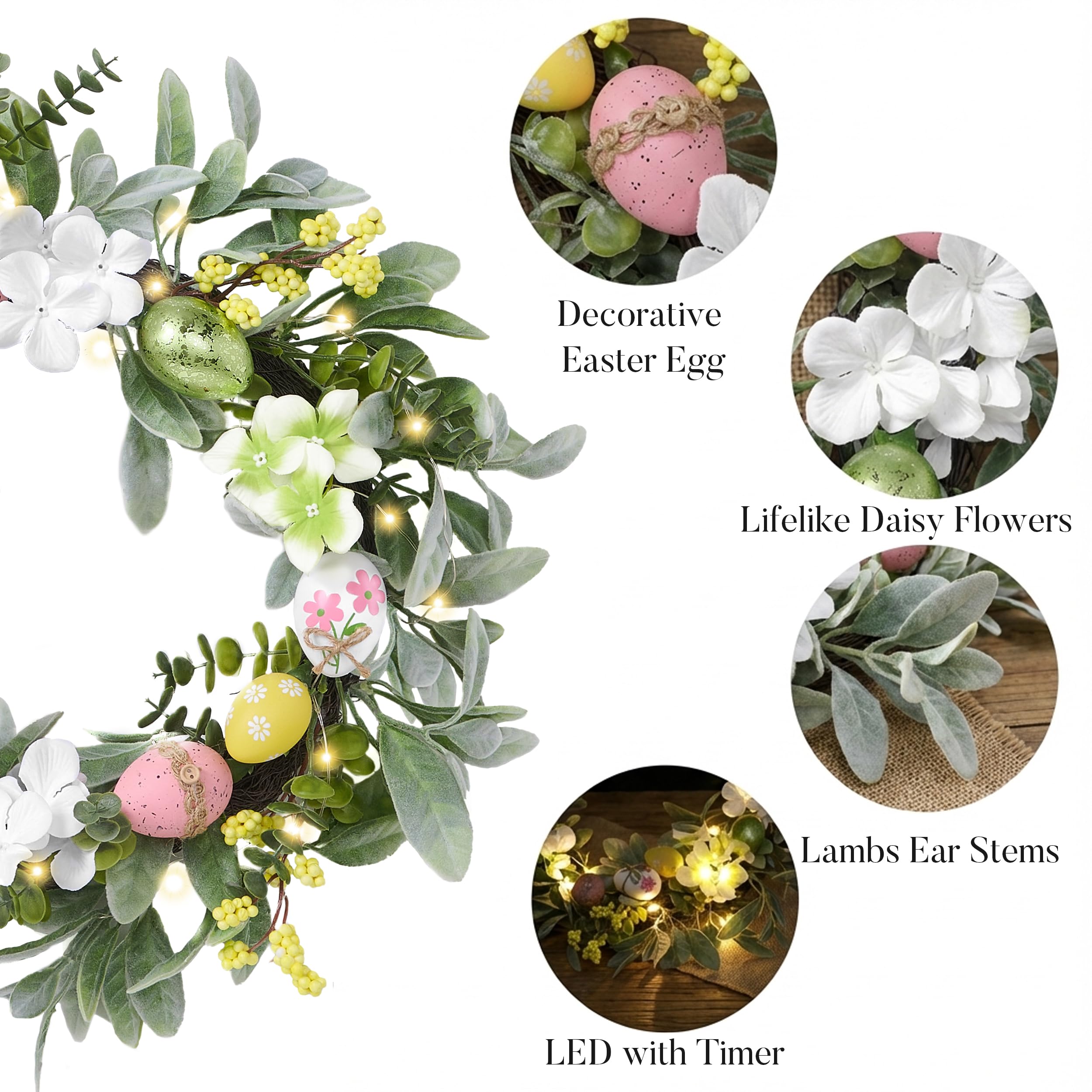Valery Madelyn lit wreath glowing warmly at night for cozy ambiance