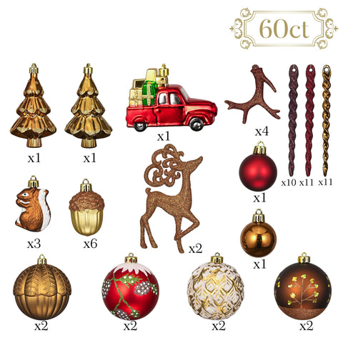 Valery Madelyn assorted novelty shapes including pinecone and reindeer adding woodland charm