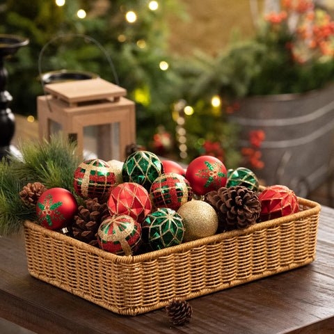 Valery Madelyn ornaments hanging on a tree, quick ready-to-hang seasonal impact
