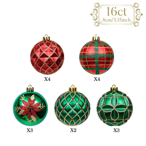 Valery Madelyn painted poinsettia ball detail showing craftsmanship and charm
