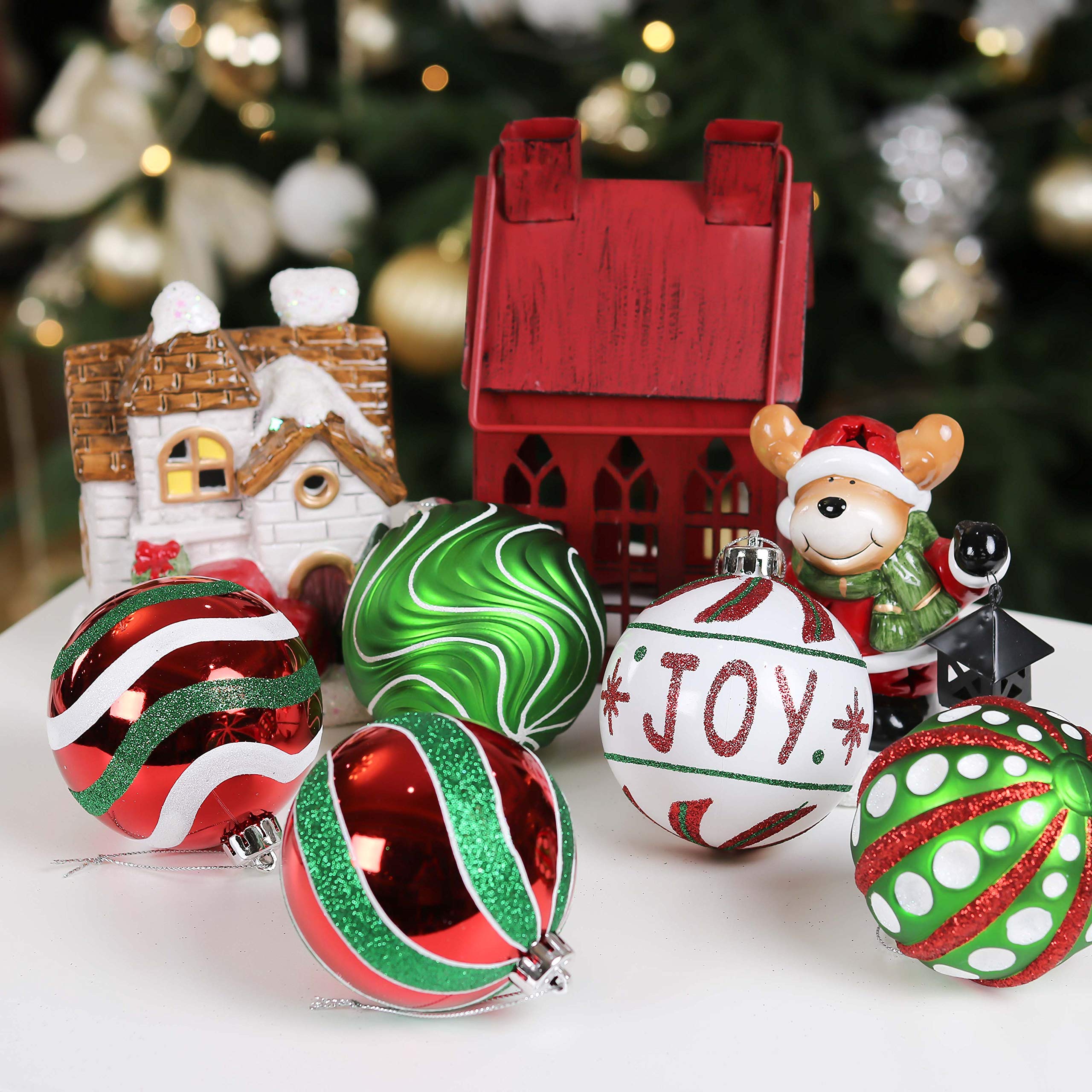 Valery Madelyn ornaments in a porch wreath creating welcoming holiday curb appeal