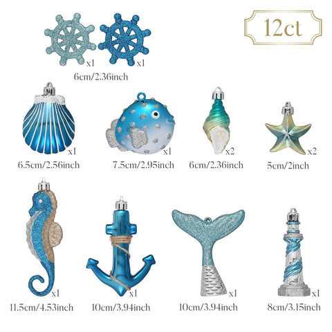 Valery Madelyn seahorse ornament profile with golden accents and elegant detail
