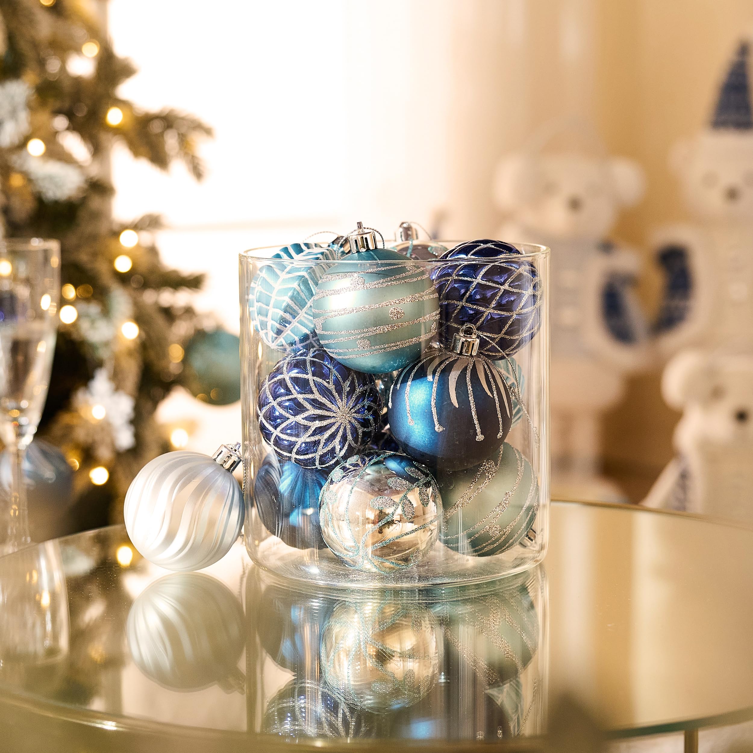 Valery Madelyn ornaments displayed on a decorated tree demonstrating balanced, cohesive holiday styling