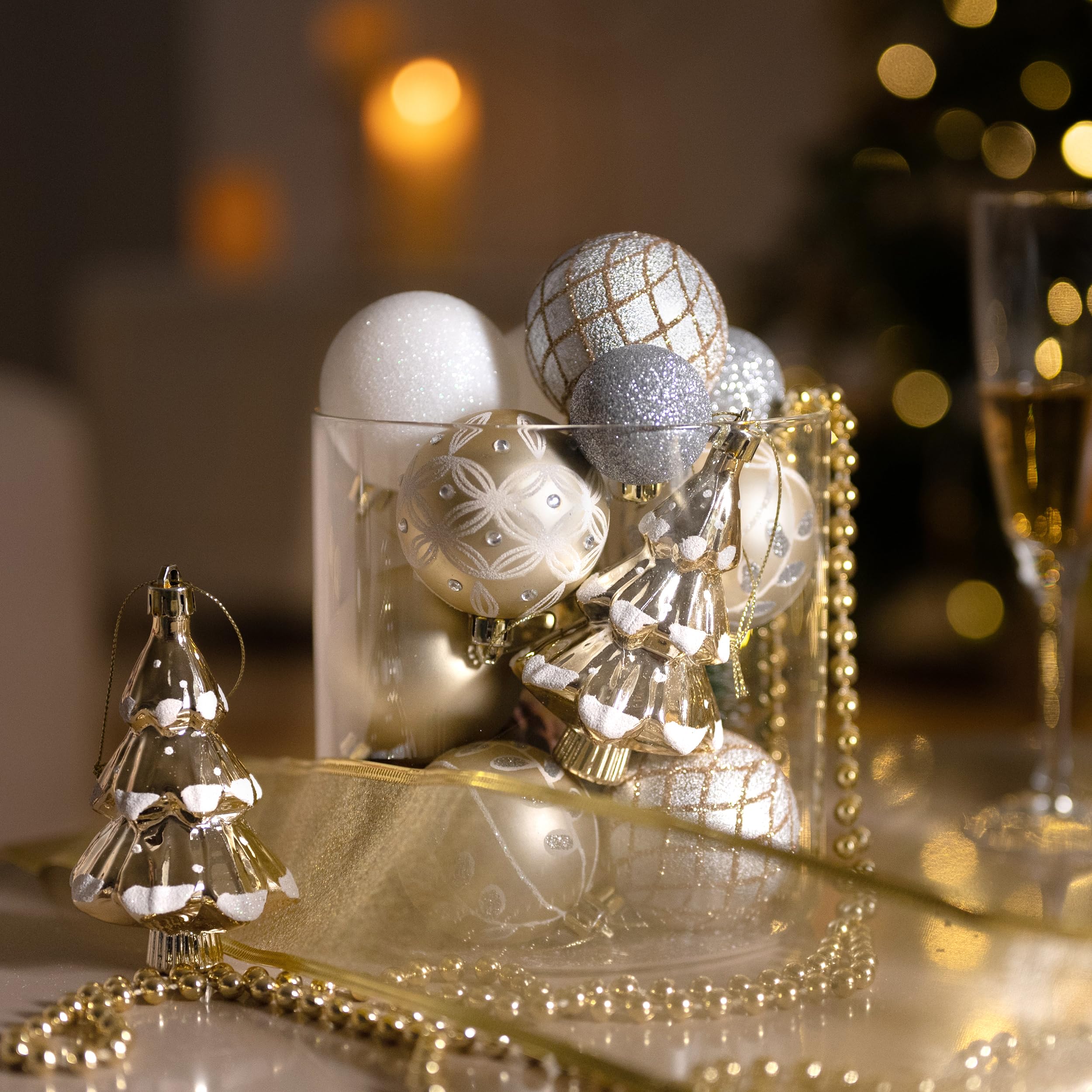 Valery Madelyn ornaments next to ruler for size comparison and easy planning benefit