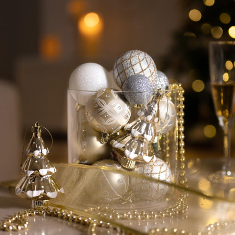 Valery Madelyn ornaments next to ruler for size comparison and easy planning benefit