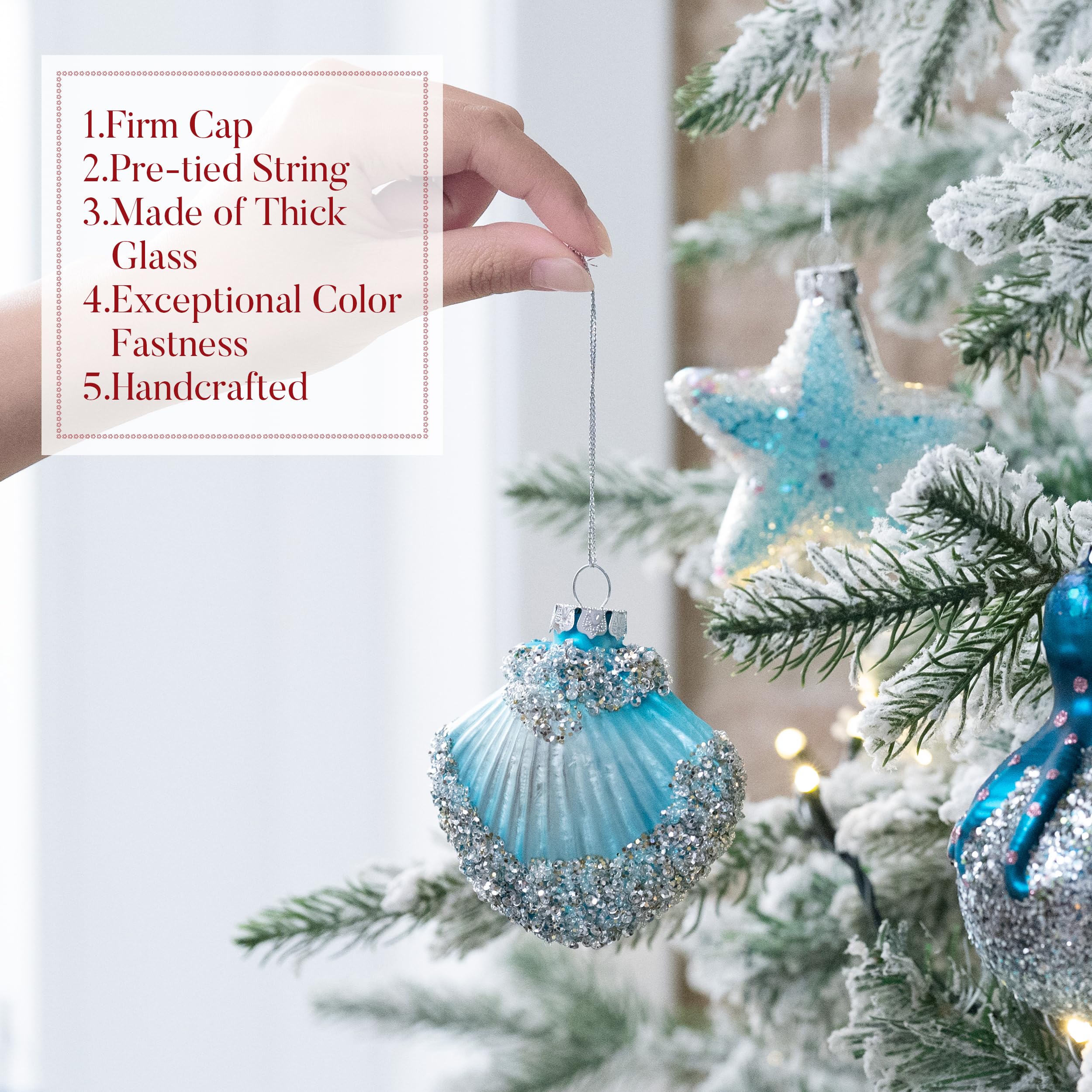 Valery Madelyn ornament held in hand showing lightweight design and easy hanging