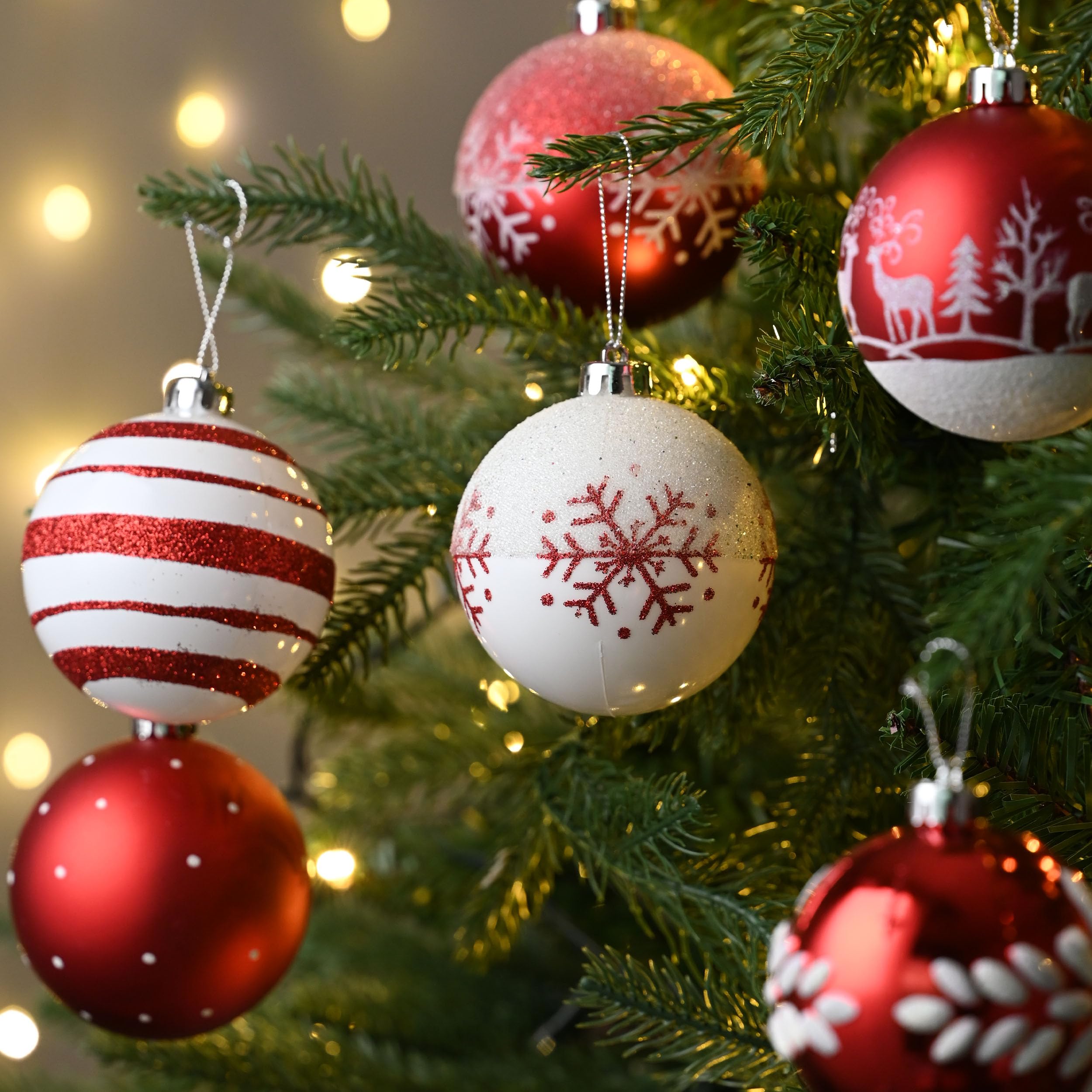 Valery Madelyn ornaments arranged as a tabletop centerpiece illustrating versatile decor use
