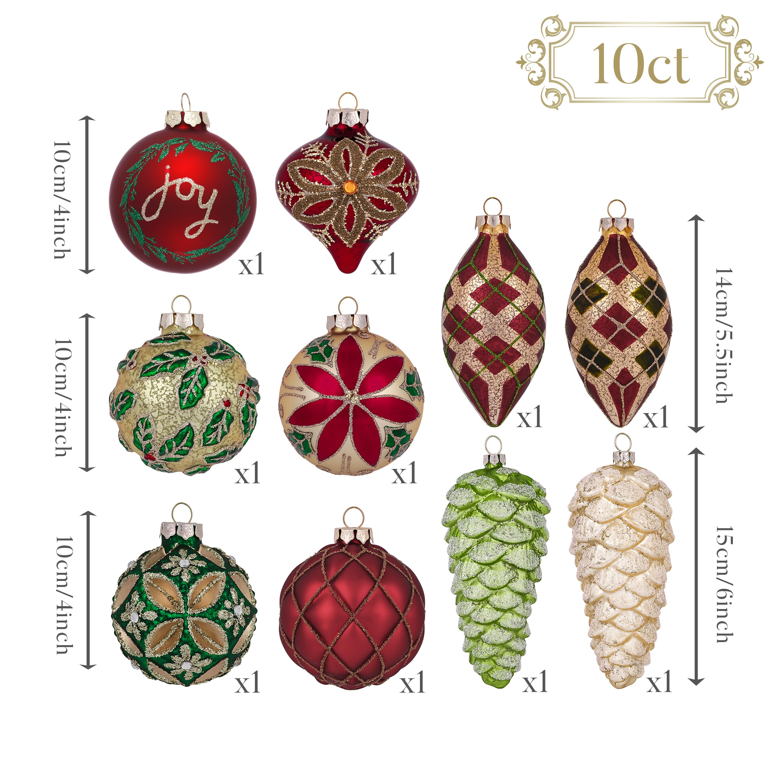 Valery Madelyn teardrop ornament with plaid pattern showing contrast for layered tree styling