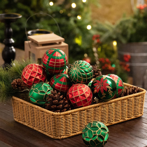 Valery Madelyn ornaments hung on a decorated tree adding cohesive holiday style