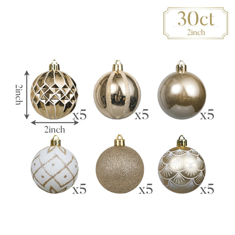 Valery Madelyn ornaments hung on tree showing cohesive white and gold sparkle