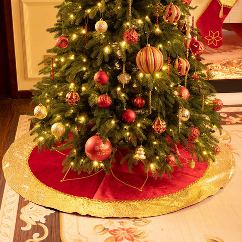 Valery Madelyn skirt under Christmas tree showcasing elegant presentation
