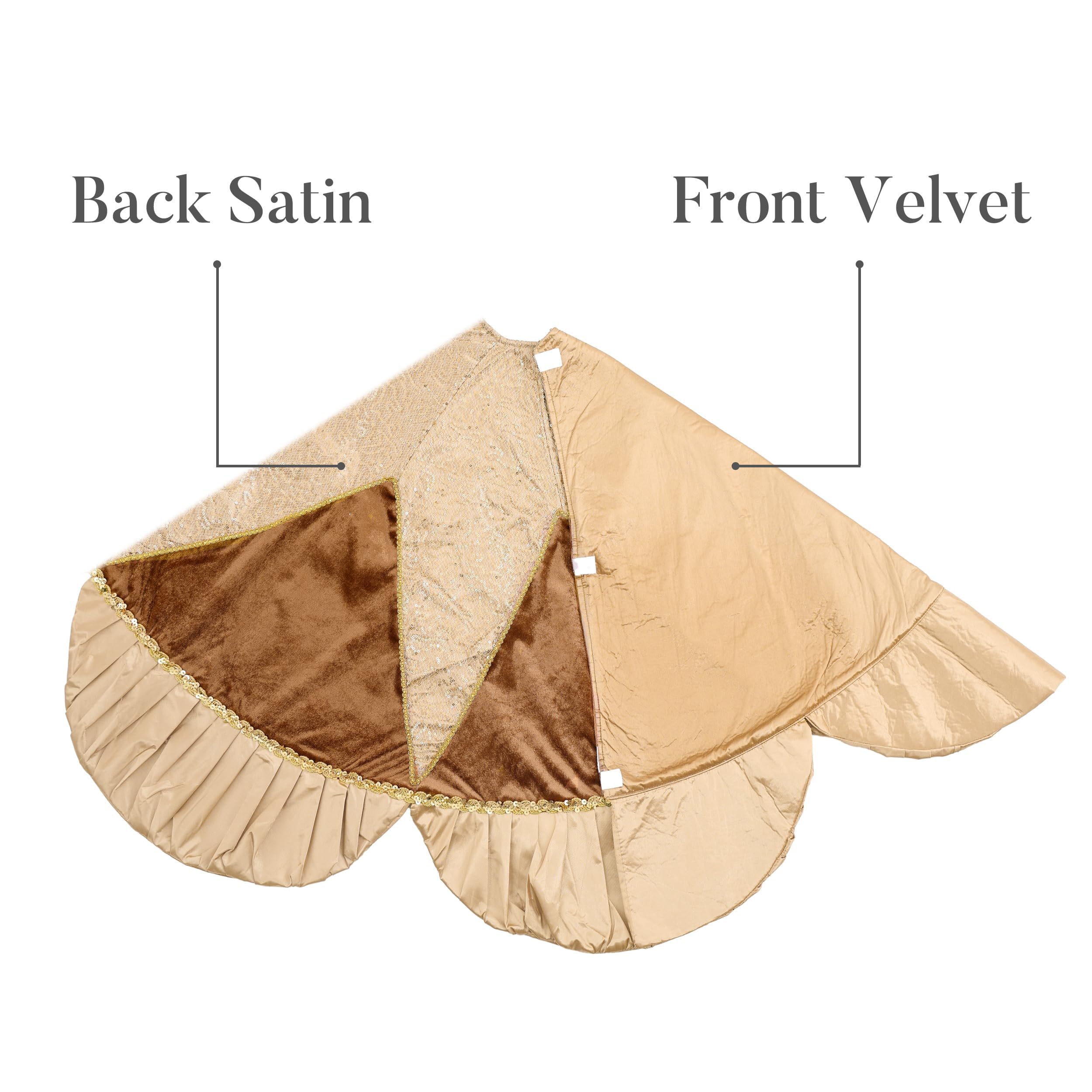 Valery Madelyn skirt under tree with gifts showcasing full coverage