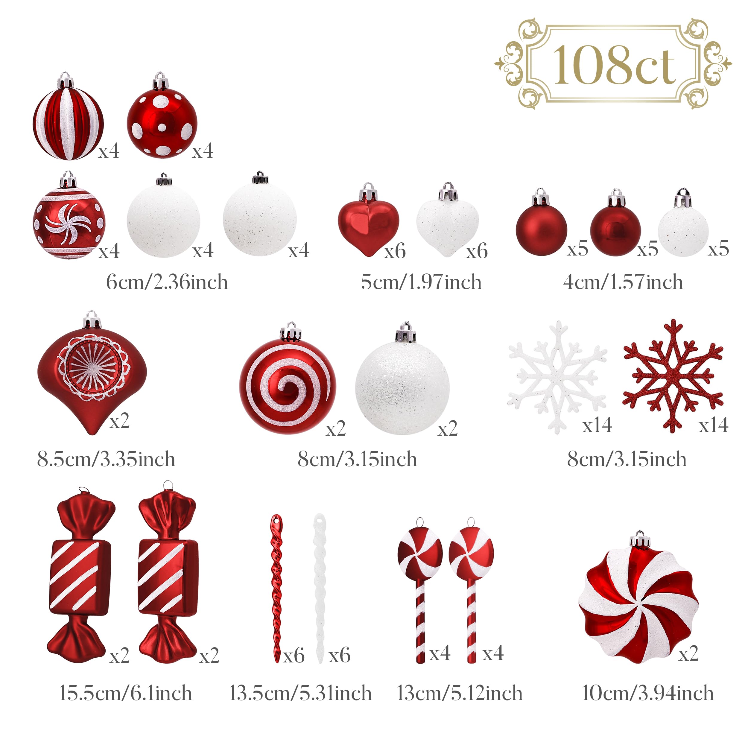 Valery Madelyn assorted shapes arranged to show variety and cohesive red-white theme benefit