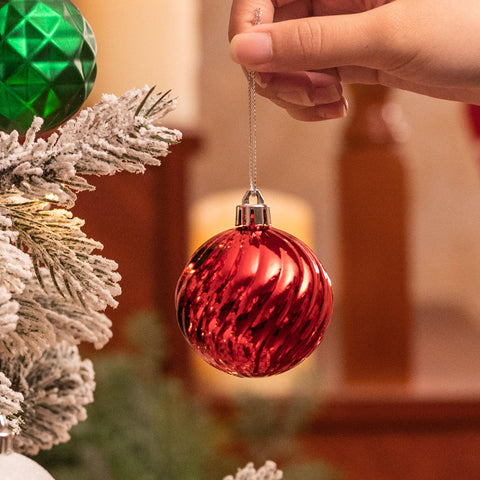 Valery Madelyn ornaments arranged in glass vase centerpiece for instant seasonal decor