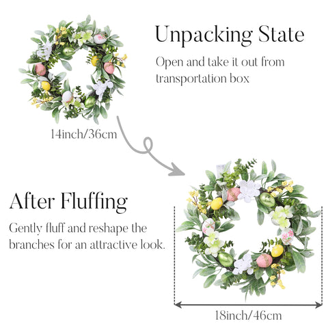 Valery Madelyn wreath displayed above mantel for styled spring decor