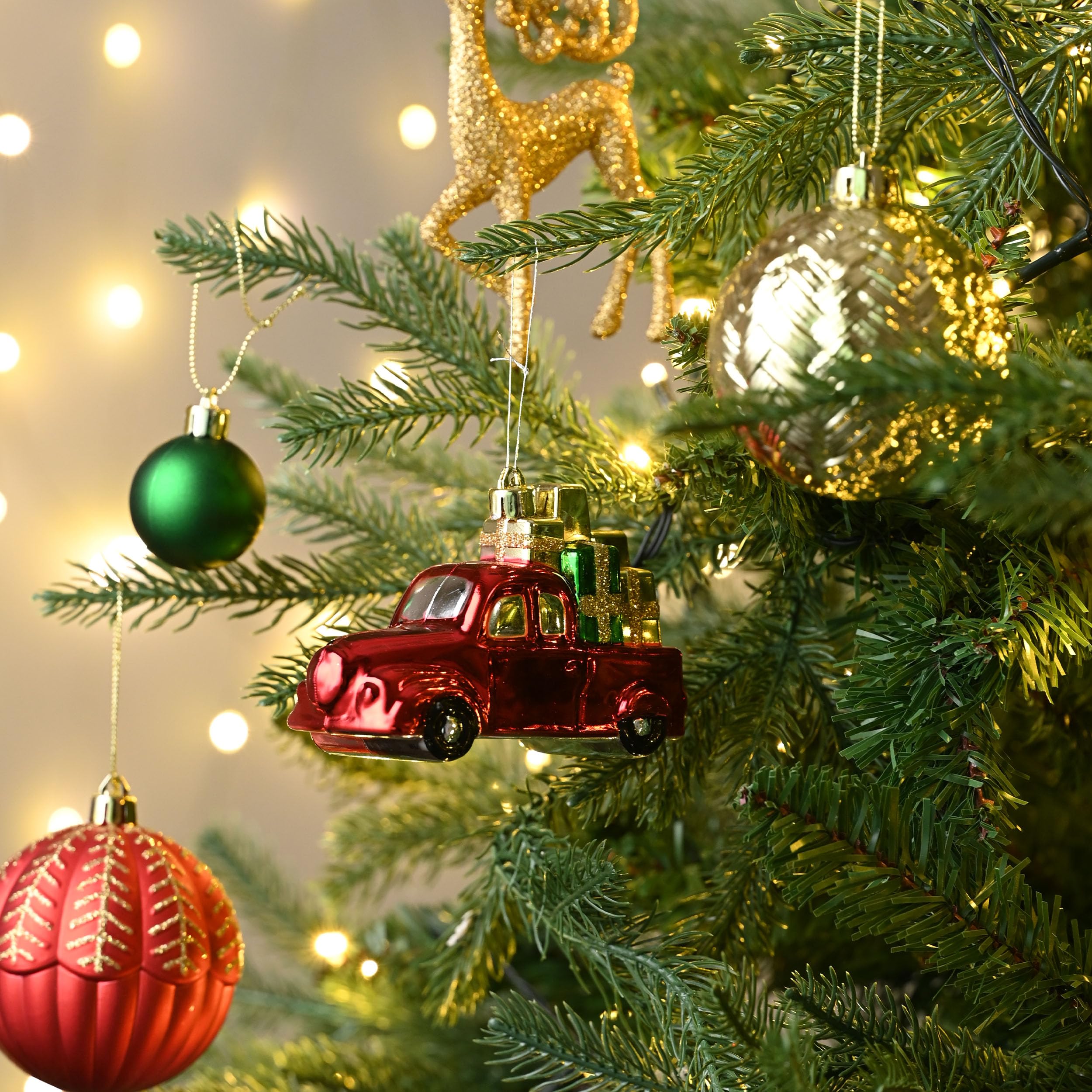Valery Madelyn ornaments styled in wreath and table display for versatile decorating