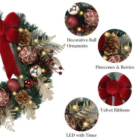 Valery Madelyn ribbon and pinecone detail showing texture and classic accents