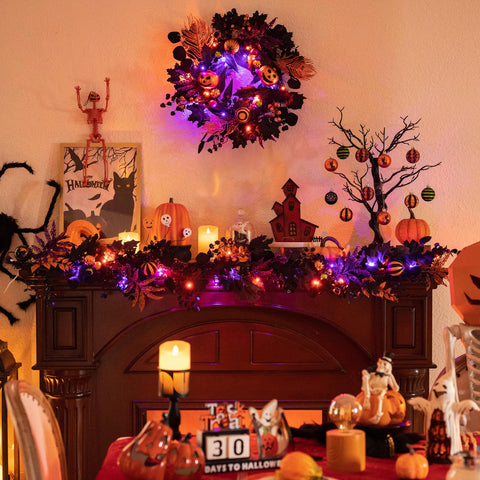 Valery Madelyn wreath hung on a front door creating a festive welcome