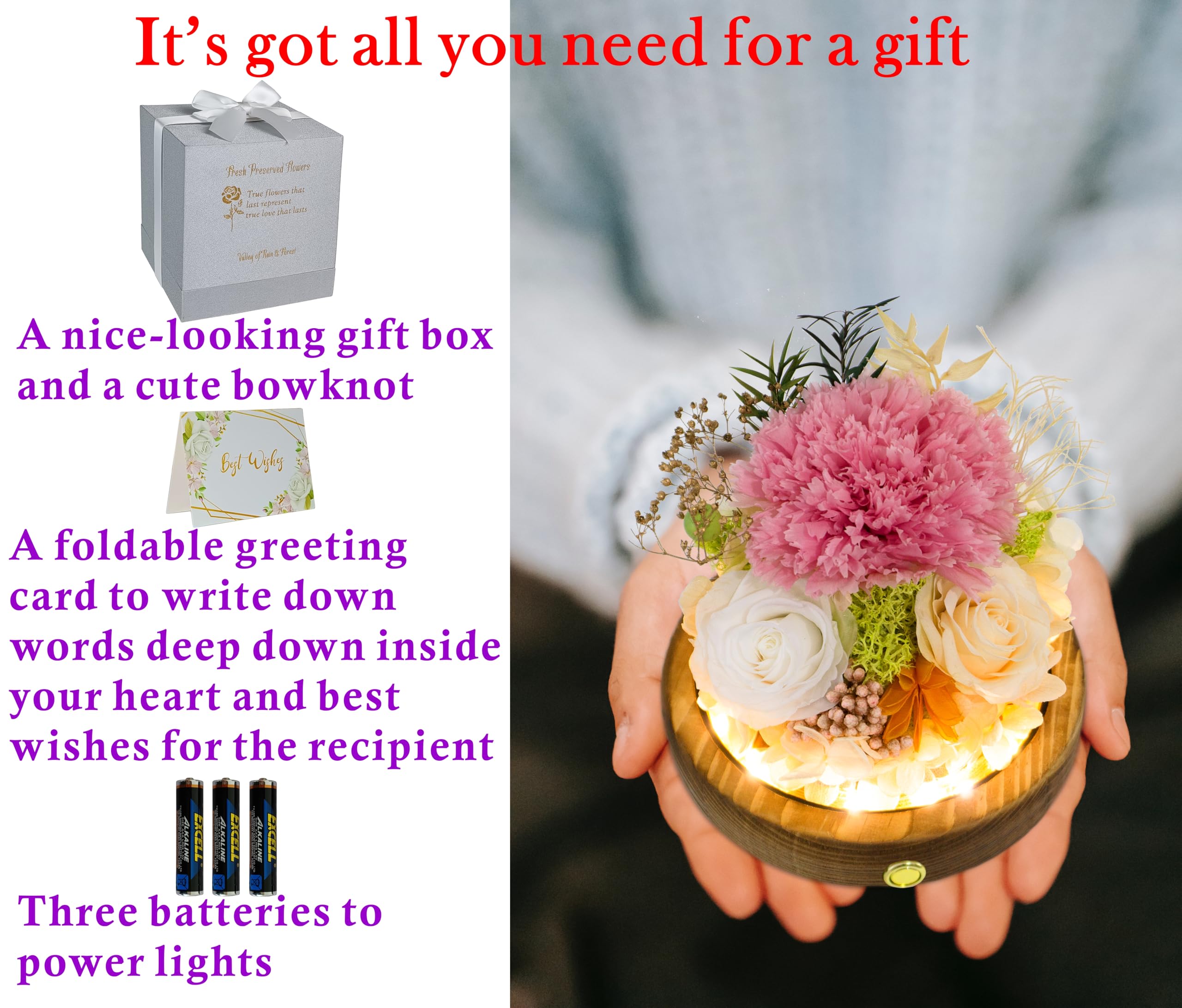 Valley of Rain & Forest gift box open with batteries and greeting card for ready gifting benefit