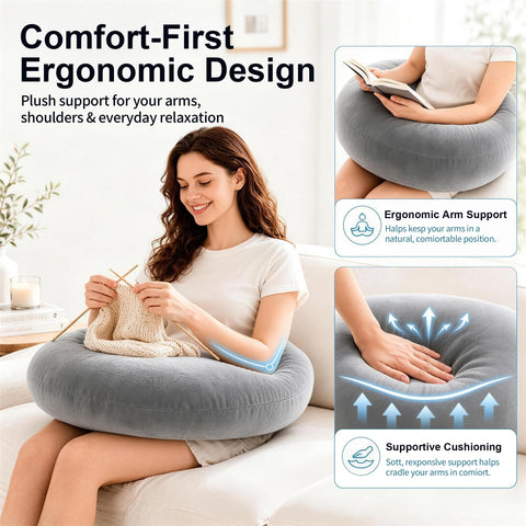 vamorry pillow on bed supporting reader’s forearms for better posture