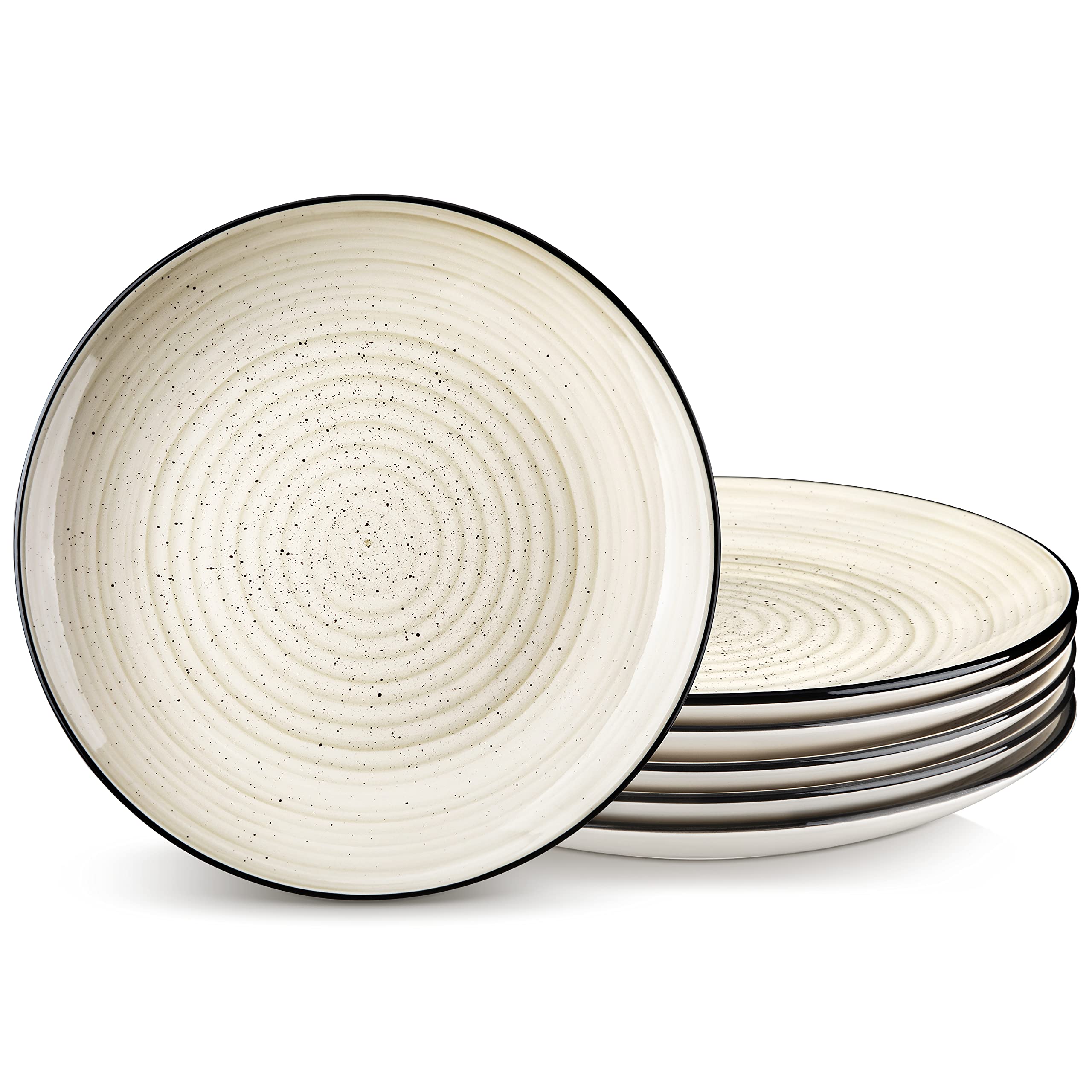 vancasso front view dinner plate showing beige design and durable finish
