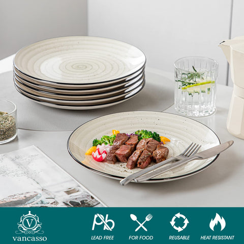 vancasso stacked plates demonstrating space-saving storage and stability