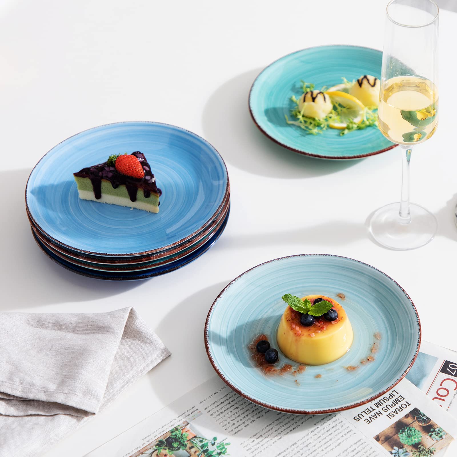 vancasso plate holding dessert, showcases microwave-safe serving benefit