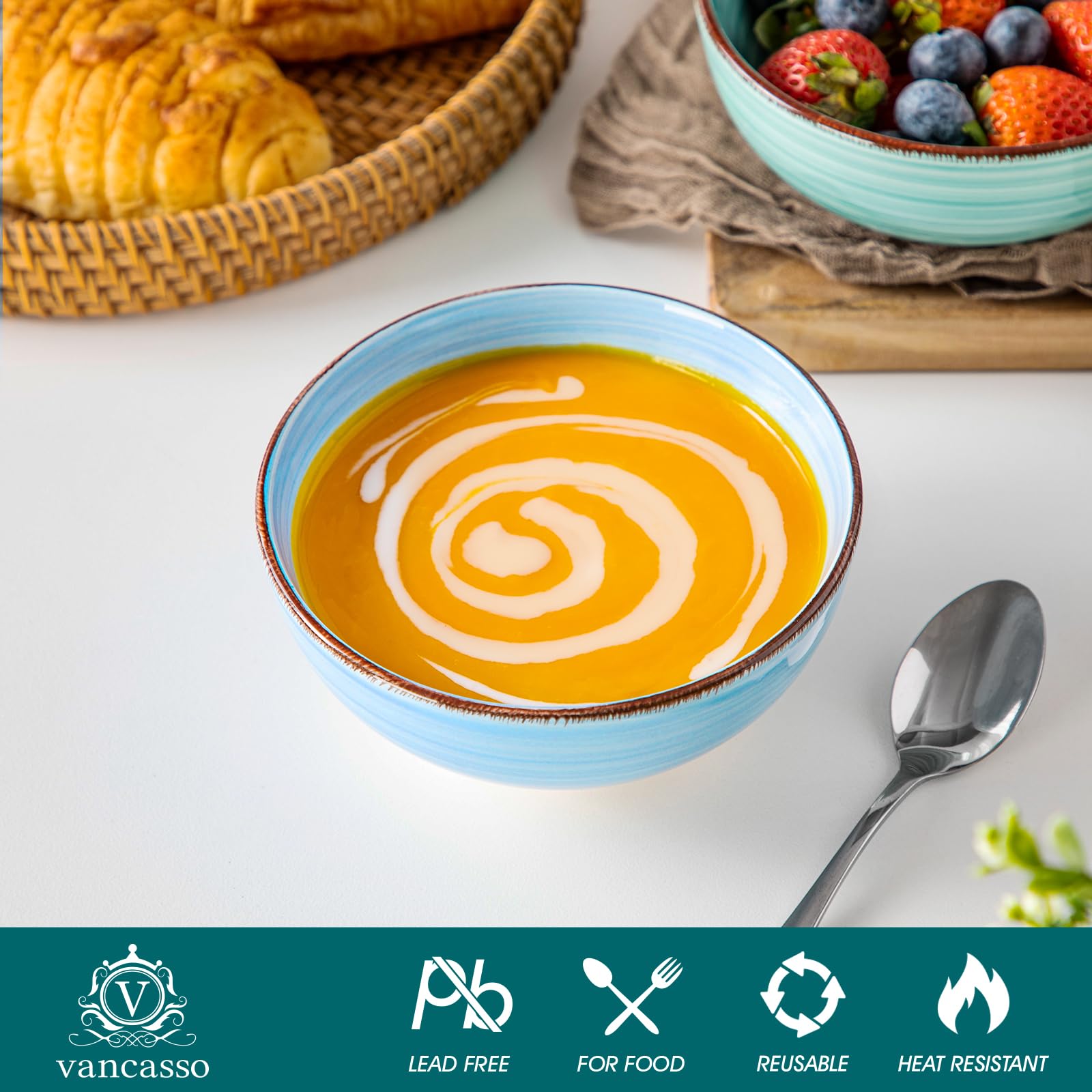 vancasso Bonita bowl in use with dip and crackers, demonstrates practical serving and party-ready convenience