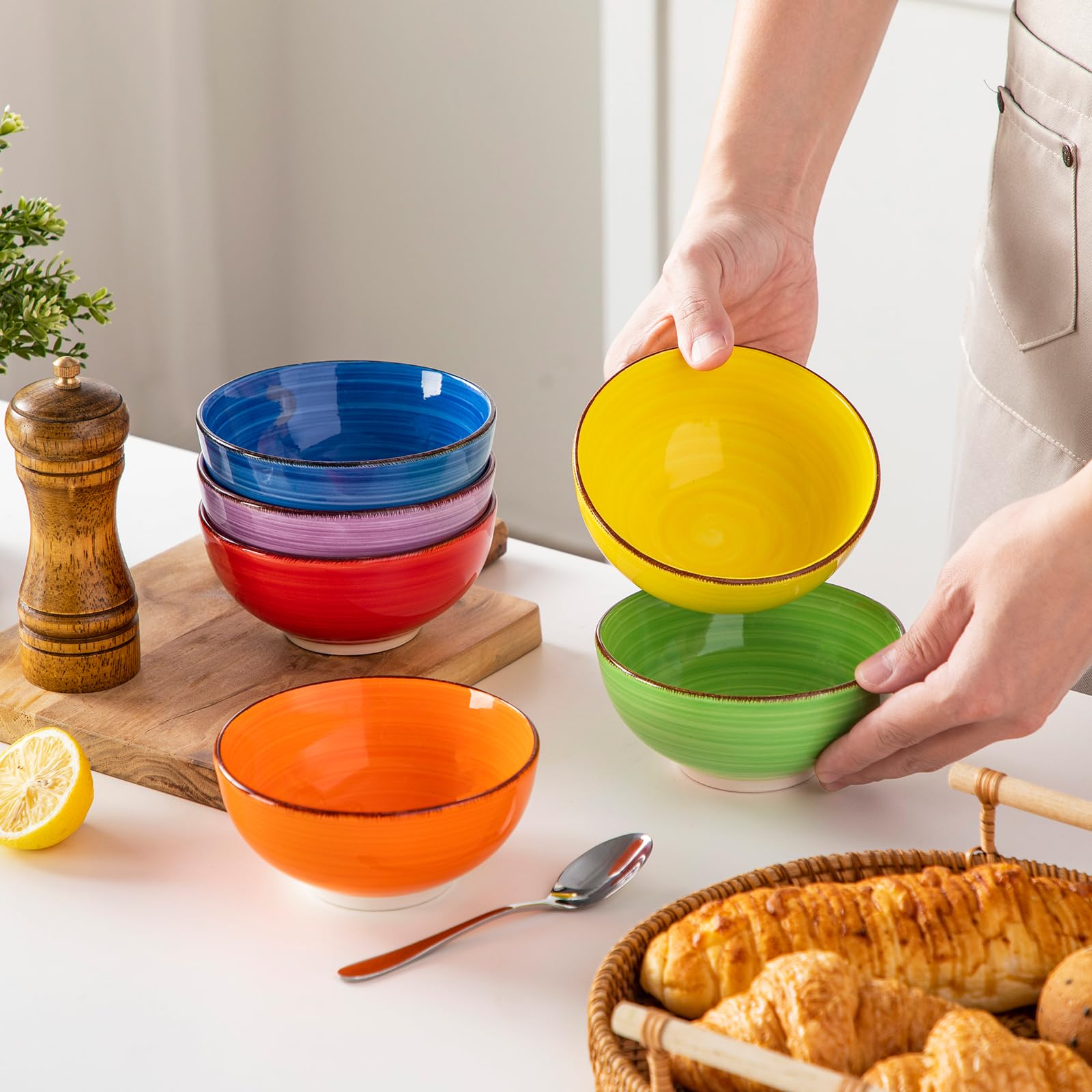 vancasso bowls on a styled table demonstrating colorful entertaining