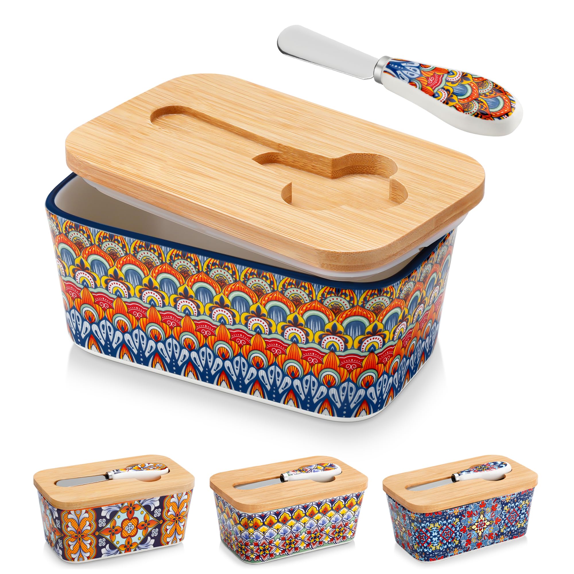 vancasso front view of ceramic butter dish showing glossy finish and style benefit