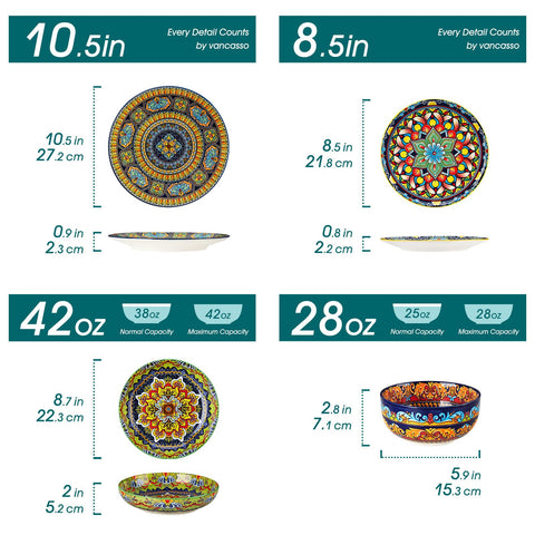 vancasso close-up on dinner plate floral pattern highlighting vivid color and durable finish