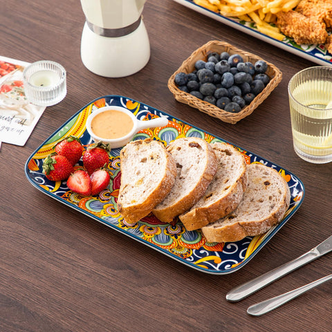 vancasso medium platter with salad demonstrating versatile serving option