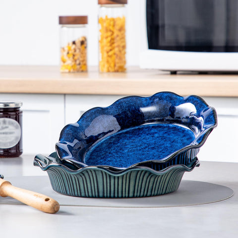 vancasso pan on table with sliced pie demonstrating attractive serving presentation