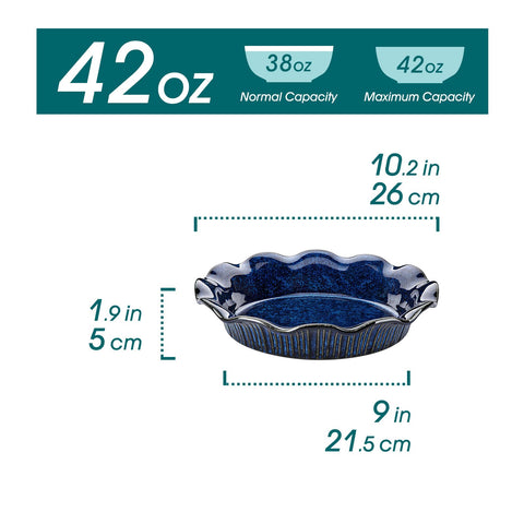 vancasso top view with pie crust in pan ready to bake showing capacity benefit