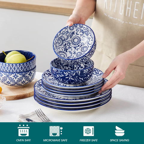 vancasso SELENE bowl detail displaying unique floral design and easy-clean glaze