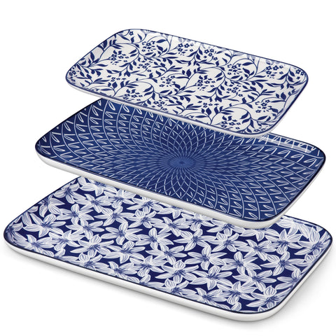 vancasso SELENE front packaging view showing the three porcelain platters and elegant branding, showcases quality