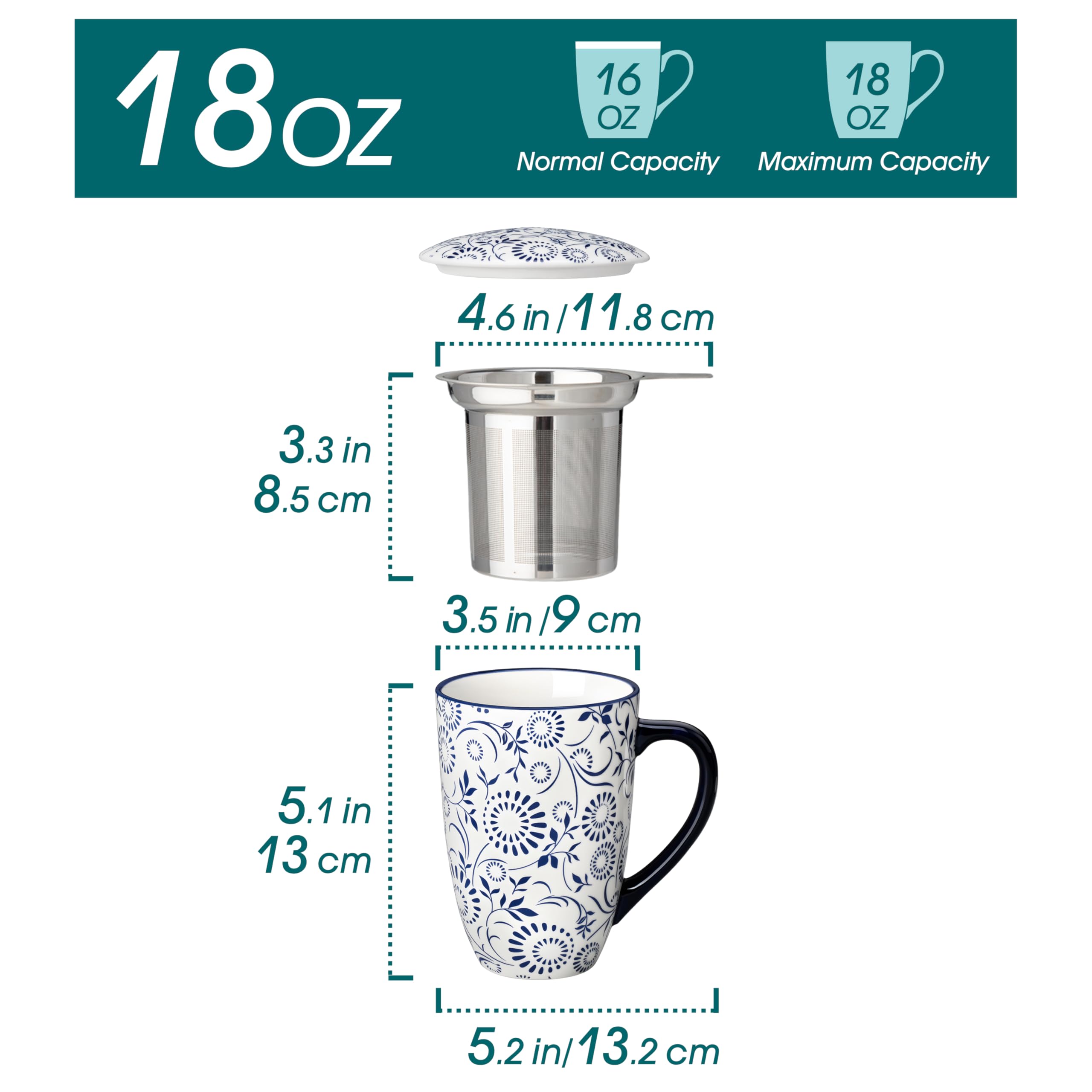 vancasso SELENE stainless infuser closeup highlighting fine perforations for cleaner tea