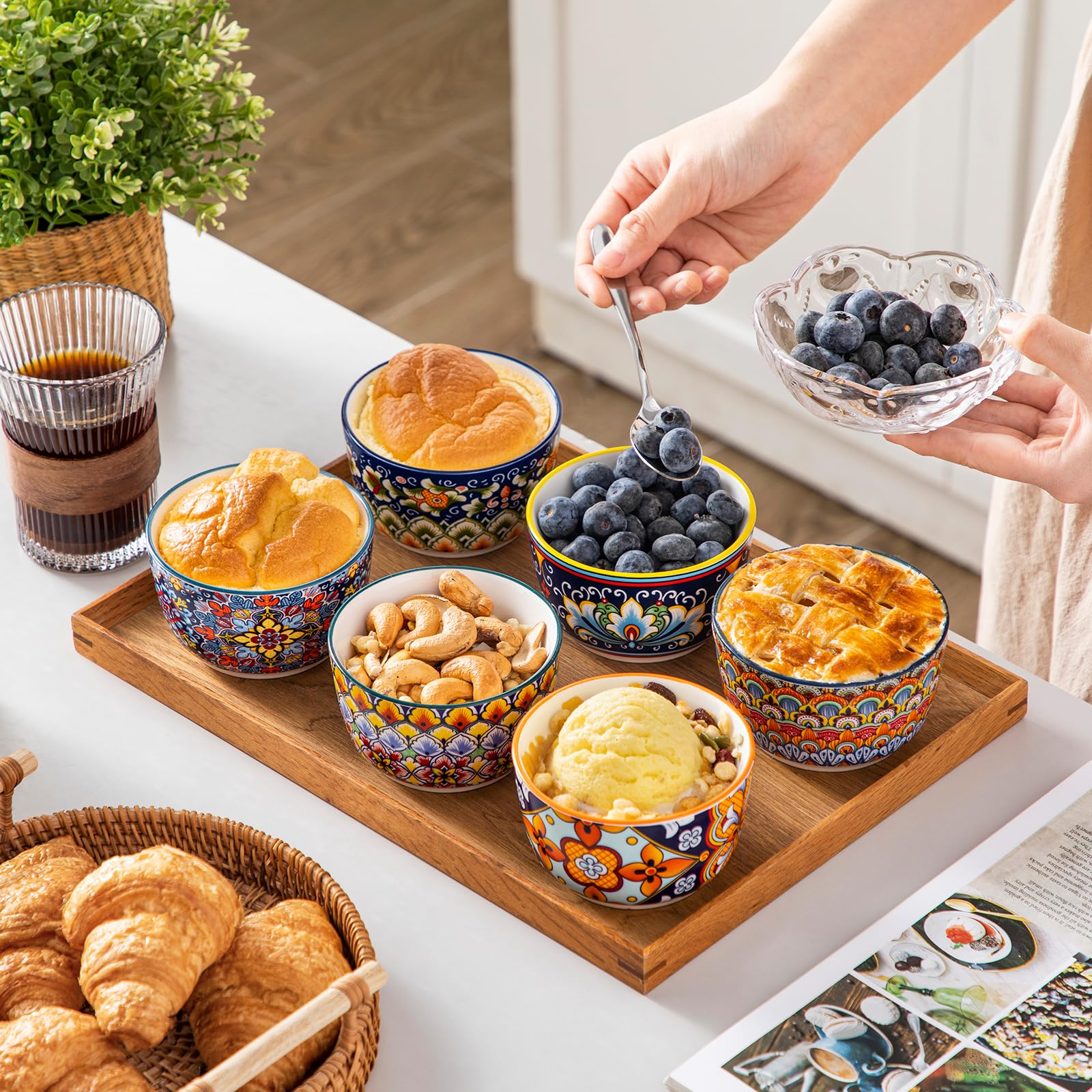 vancasso serving crème brûlée styled to show presentation and serving use