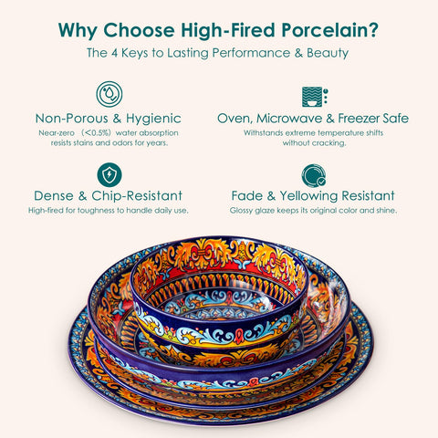 vancasso stacked plates and bowls demonstrating space-saving, cabinet-friendly design