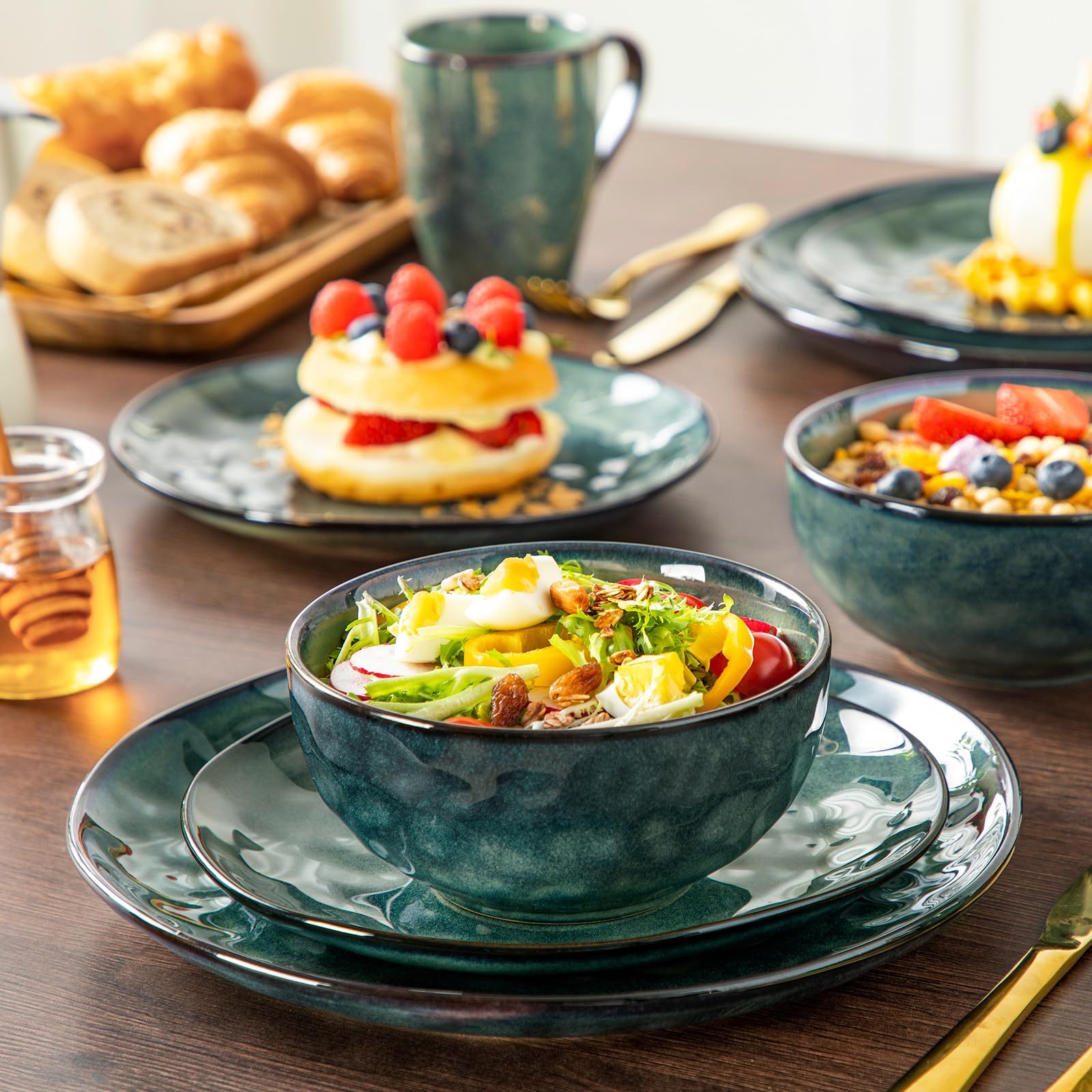 vancasso bowl deep shape filled salad illustrating generous capacity and versatility