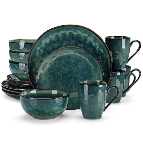 vancasso front view set arranged showing coordinated green finish and easy matching