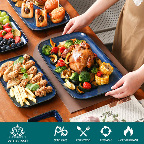 vancasso large platter with roasted meat and sides, showcasing ample serving capacity