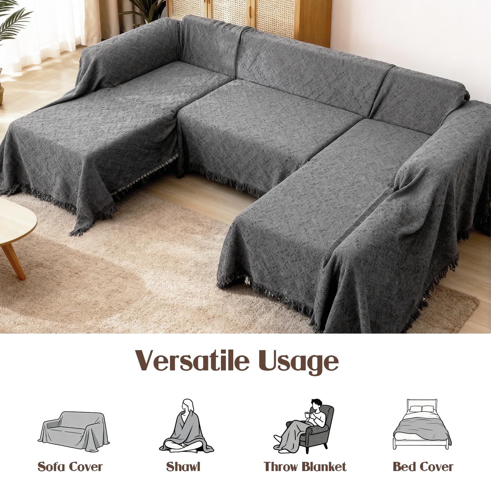 VANITURE folded three-piece blanket set for easy storage convenience