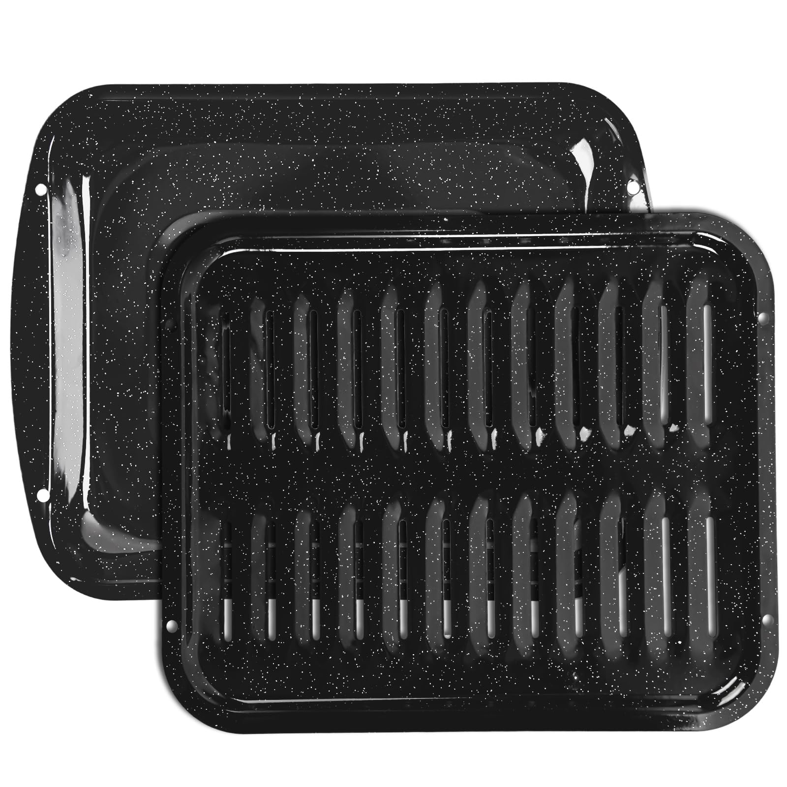 VANKUTL front view of broiler pan set showing two-piece design and fit