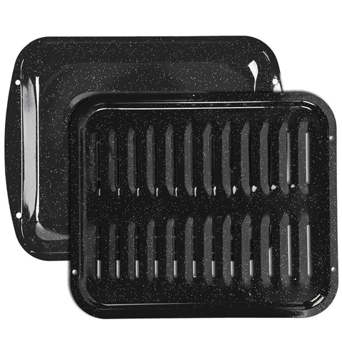 VANKUTL front view of broiler pan set showing two-piece design and fit