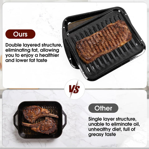 VANKUTL broiler pan inside oven to show scale and oven fit benefit