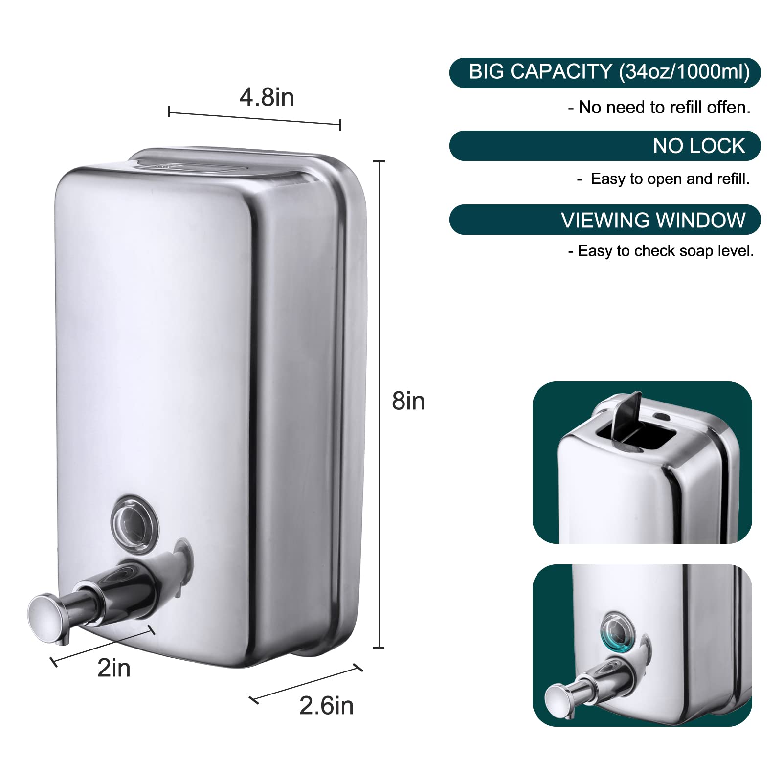 VANNSOO pump nozzle close-up highlighting leak-proof pump reliability benefit