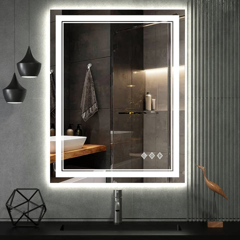 VanPokins front view showing mirror and lights, enables even makeup lighting